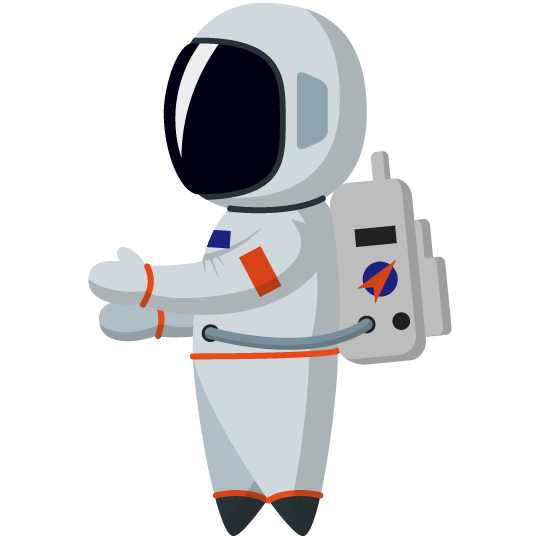 Astronaut guckt nach links